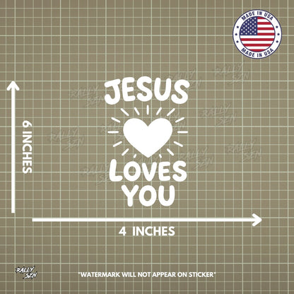 Jesus Loves You – Christian Car Decal Sticker - RallySZN™ Gifts and More!