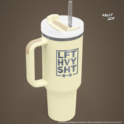 LFT HVY SHT – 40 oz Stainless Steel Tumbler with Straw - RallySZN™ Gifts and More!