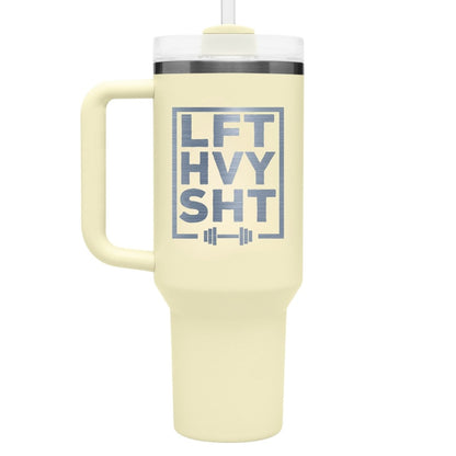 LFT HVY SHT – 40 oz Stainless Steel Tumbler with Straw - RallySZN™ Gifts and More!
