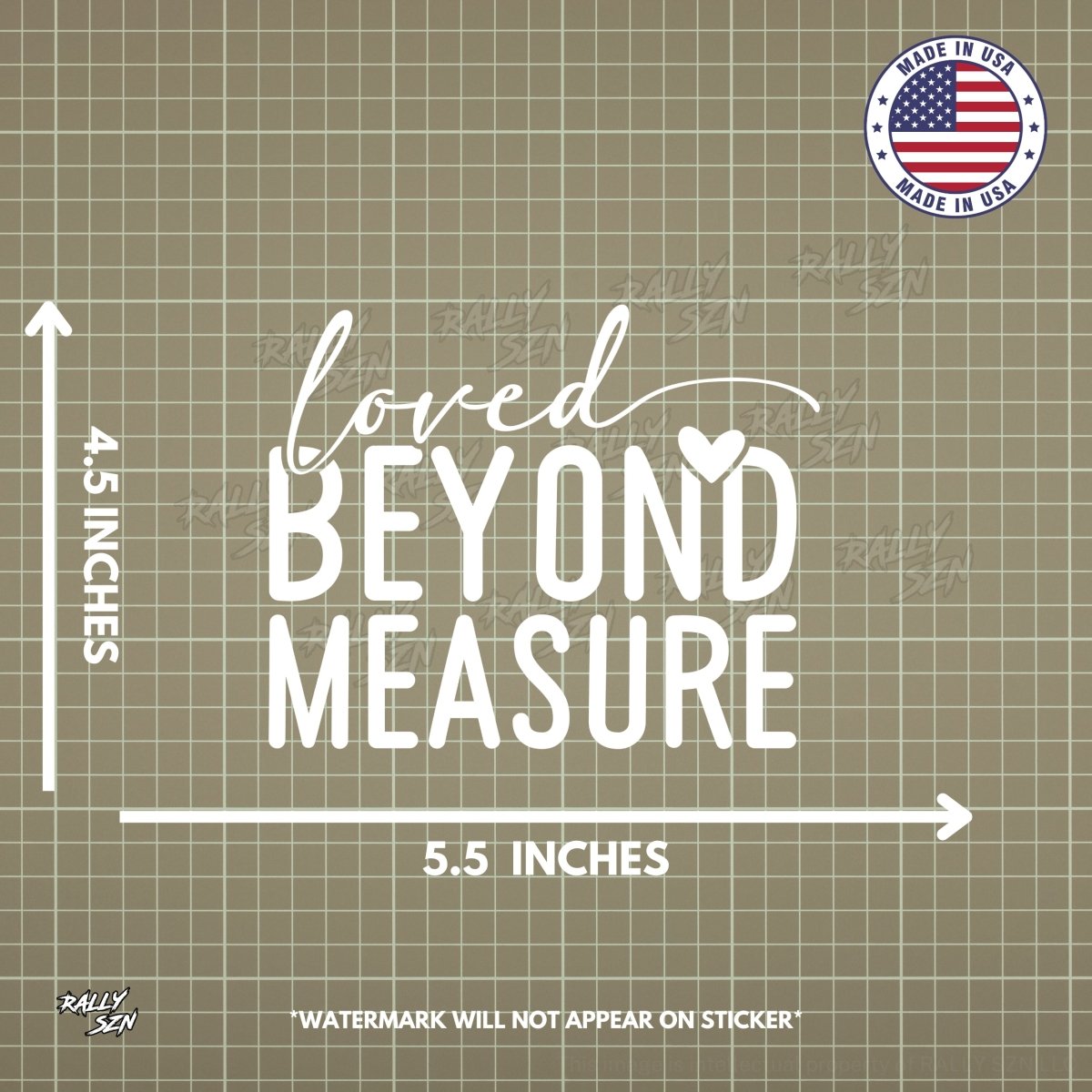 Loved Beyond Measure – Christian Car Decal Sticker - RallySZN™ Gifts and More!