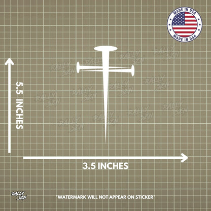 Nail Cross – Christian Car Decal Sticker - RallySZN™ Gifts and More!