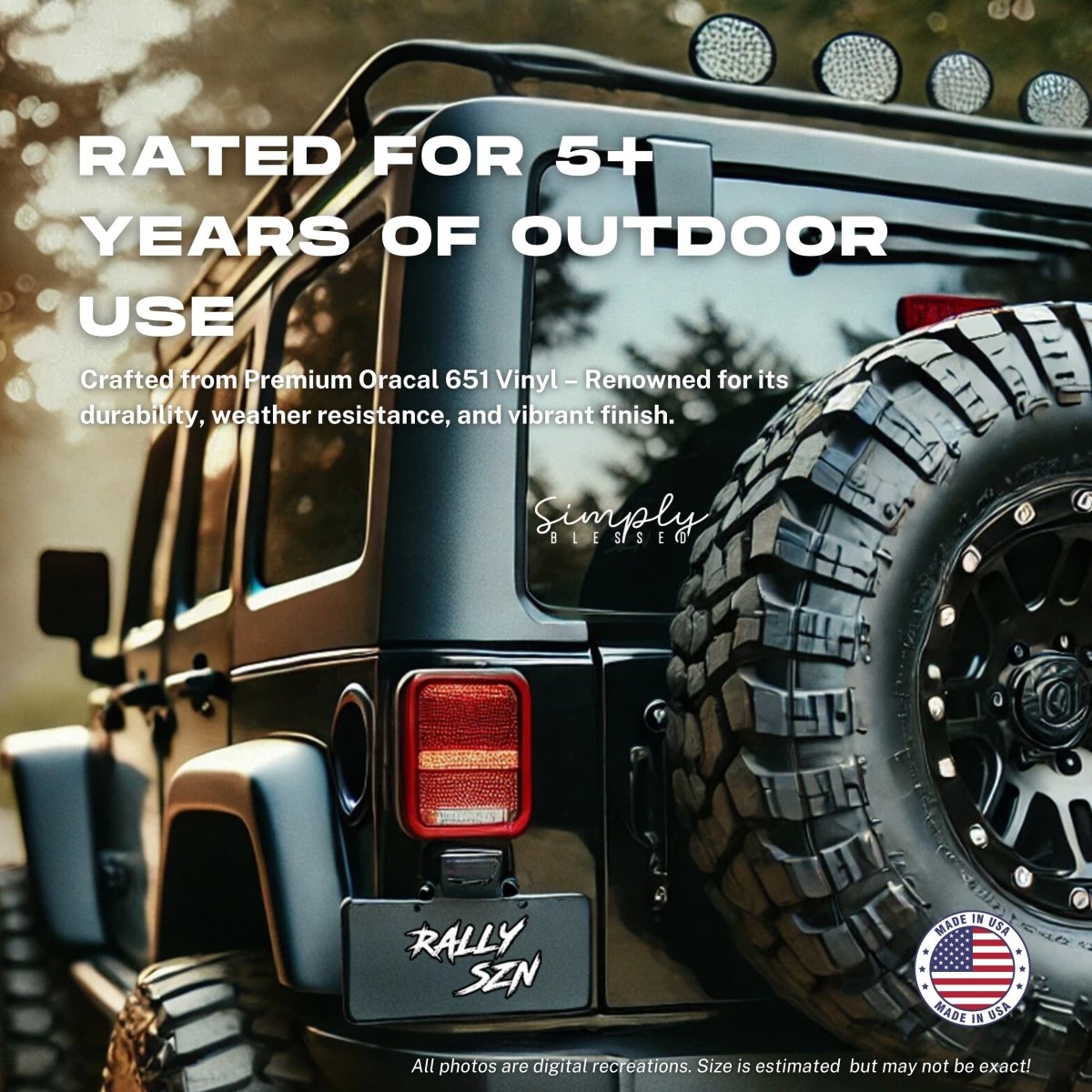 Simply Blessed – Christian Car Decal Sticker - RallySZN™ Gifts and More!