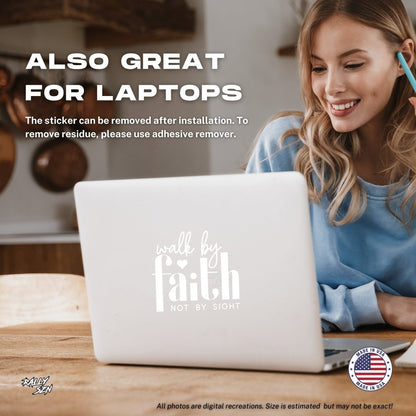 Walk By Faith, Not By Sight – Christian Car Decal Sticker - RallySZN™ Gifts and More!